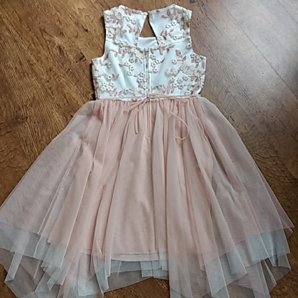 โHPโ๐๐๐ Beautiful Girl's Blush Pink Peach Dress - Picture 5 of 8